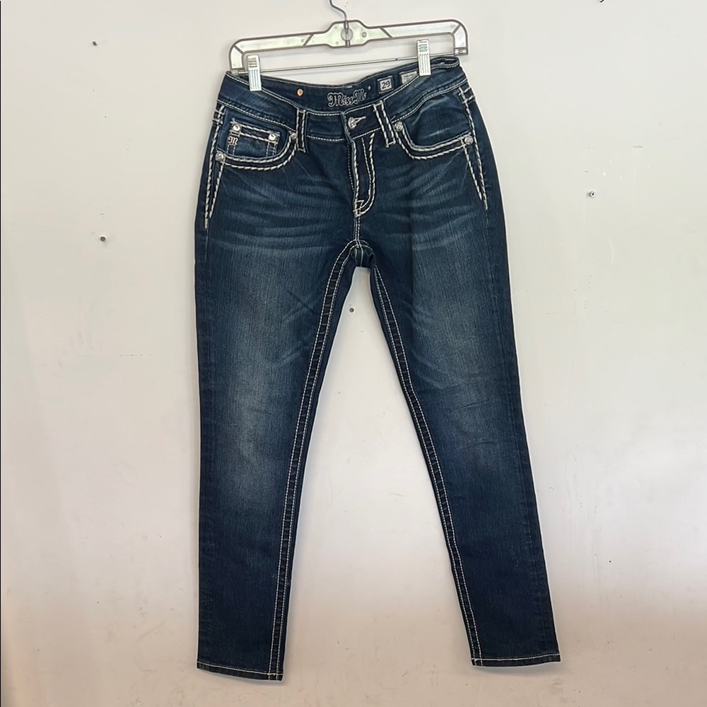 Miss Me Blue Skinny Jeans with Classic Denim Wash
